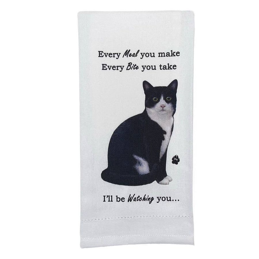 Black and White Cat Kitchen Towel - Premium Home Textiles from E&S Pets - Just $9.95! Shop now at Pat's Monograms