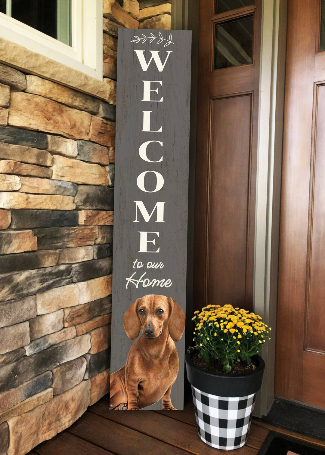 Dachshund, red Welcome sign - Premium  from E&S Pets - Just $39.99! Shop now at Pat's Monograms