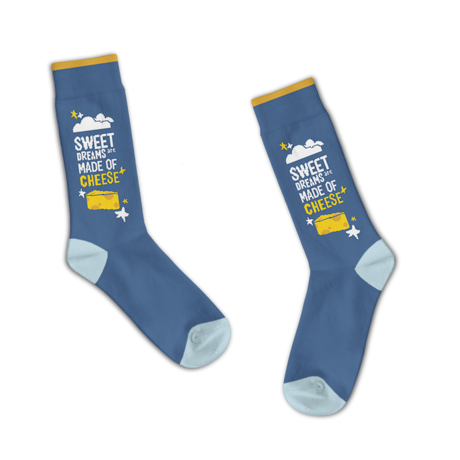 Sweet Dreams Are Made Of Cheese Socks - Premium  from Funatic - Just $15.99! Shop now at Pat's Monograms