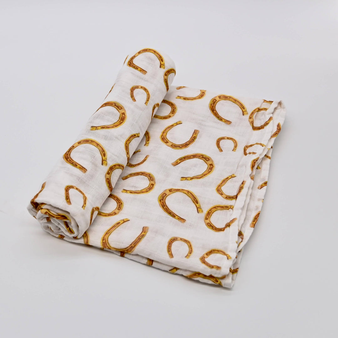 Lucky Horseshoe Swaddle - Premium  from LollyBanks - Just $19.95! Shop now at Pat's Monograms