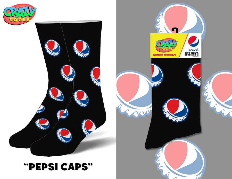 Pepsi Caps - Mens Crew Folded - Premium  from Crazy Socks - Just $7! Shop now at Pat's Monograms