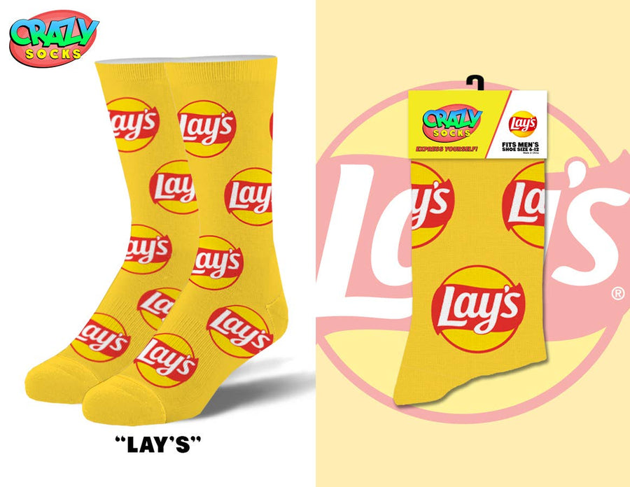 Lays - Mens Crew Folded - Crazy Socks - Premium Socks from Crazy Socks - Just $7! Shop now at Pat's Monograms