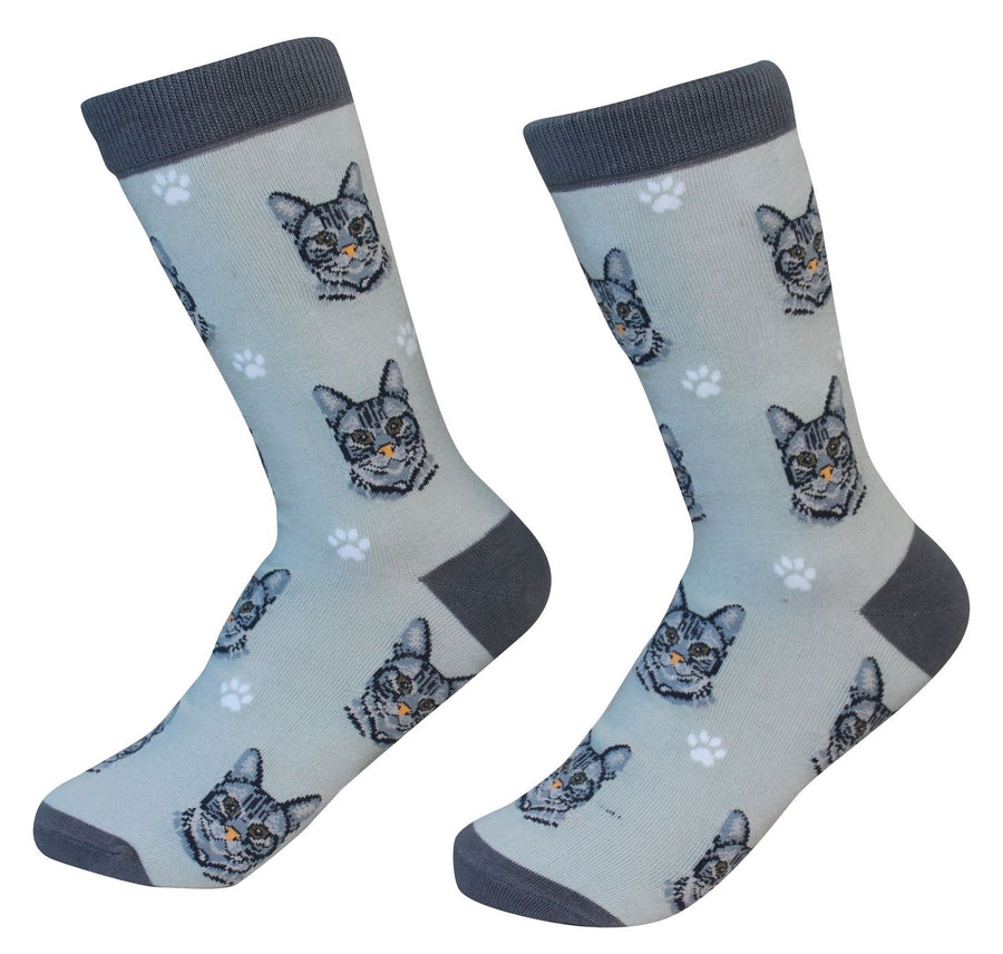 Silver Tabby Cat Socks - Premium Socks from Sock Daddy - Just $9.95! Shop now at Pat's Monograms