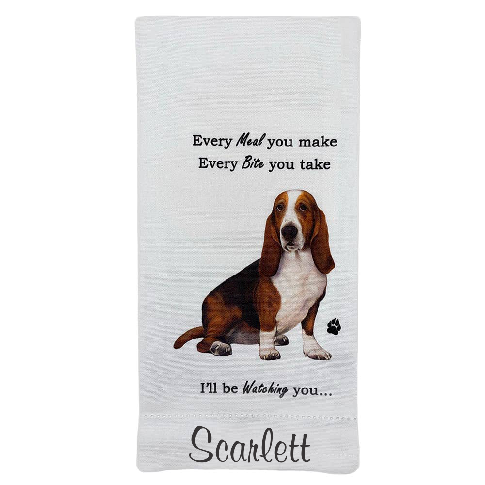 Basset Hound Kitchen Towel - Premium Kitchen Towels from E&S Pets - Just $9.95! Shop now at Pat's Monograms