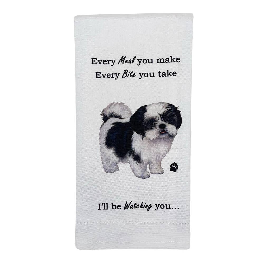 Shih tzu Black and White Kitchen Towel - Premium Kitchen Towels from E&S Pets - Just $9.95! Shop now at Pat's Monograms