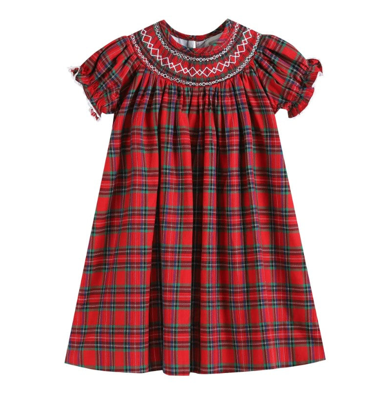 Red Christmas Plaid Smocked Bishop Dress - Premium Baby & Toddler Dresses from Lil Cactus - Just $32.95! Shop now at Pat's Monograms