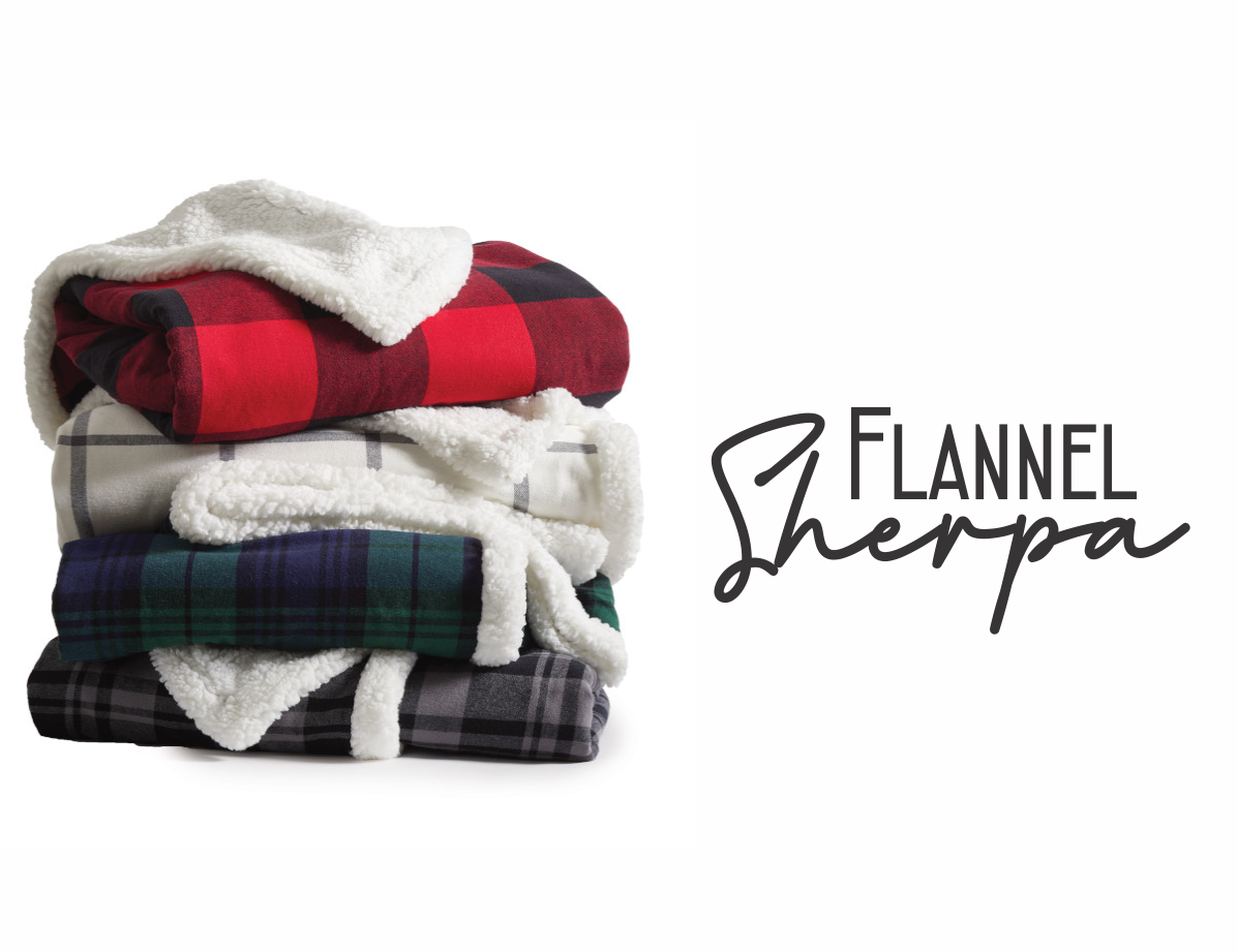 Flannel Sherpa Blankets BP43 - Premium blankets from Sanmar - Just $45! Shop now at Pat's Monograms