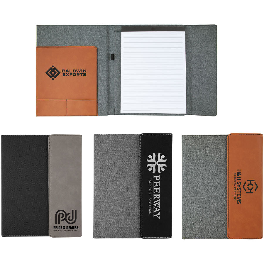 Laser Engraved Logo Portfolio - Faux Leather/Canvas - Premium Executive Items from Pat's Monograms - Just $26.95! Shop now at Pat's Monograms