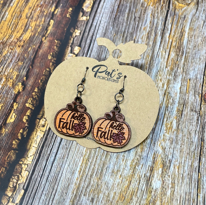 Hello Fall Earrings - Premium Earrings from Pat's Monograms - Just $10.95! Shop now at Pat's Monograms