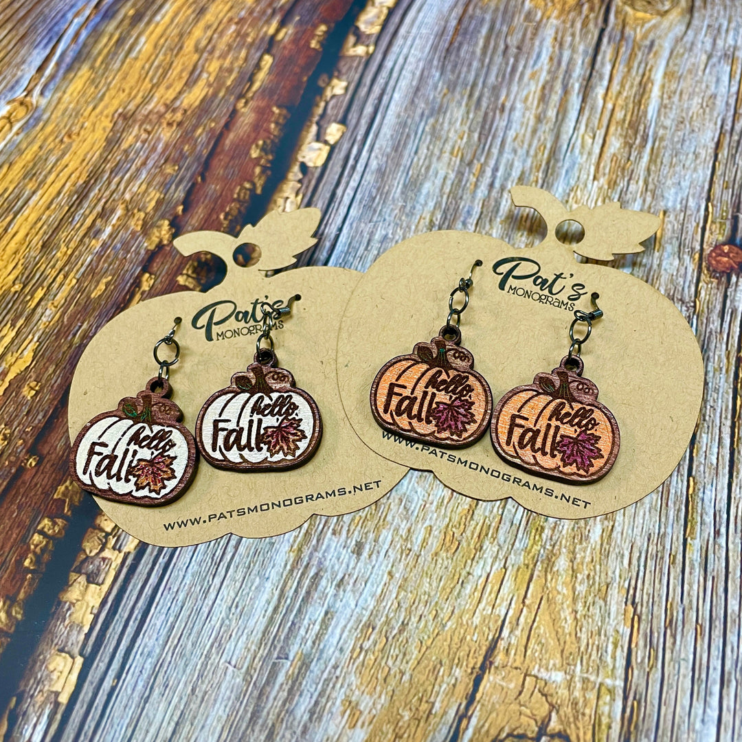 Hello Fall Earrings - Premium Earrings from Pat's Monograms - Just $10.95! Shop now at Pat's Monograms