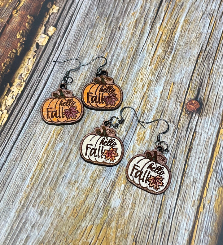 Hello Fall Earrings - Premium Earrings from Pat's Monograms - Just $10.95! Shop now at Pat's Monograms