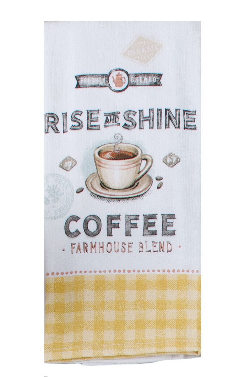 Rise and Shine Coffee Towel - Premium Dish Towel from Kay Dee Designs - Just $8.95! Shop now at Pat's Monograms