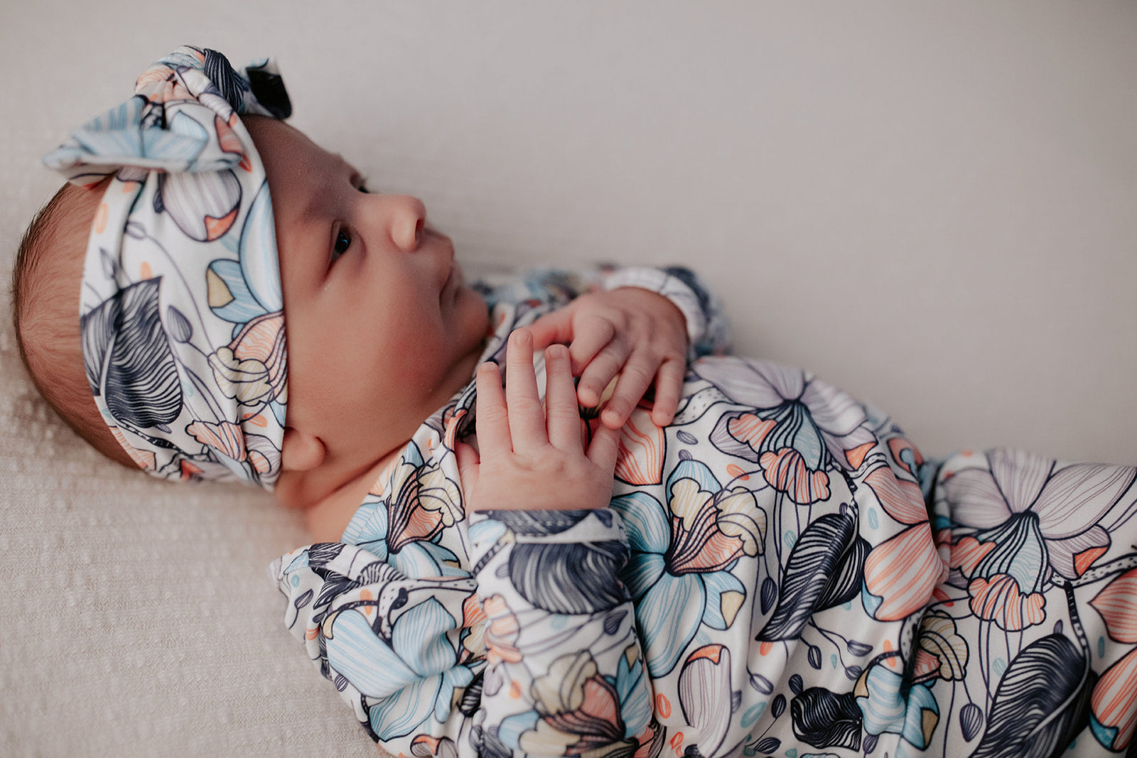Flower Bloom Knotted Baby Gown and Knot Cap - Premium Just for baby from Three Little Tots - Just $24.95! Shop now at Pat's Monograms