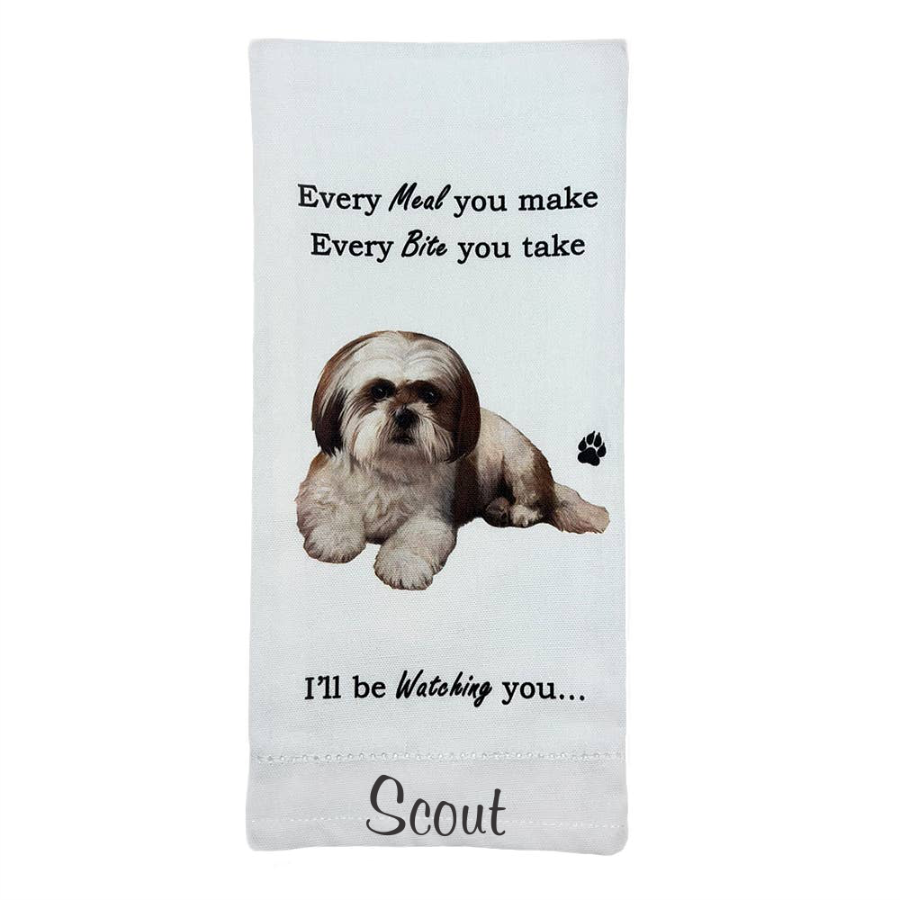 Shih tzu Tan and White Kitchen Towel - Premium Kitchen Towels from E&S Pets - Just $9.95! Shop now at Pat's Monograms