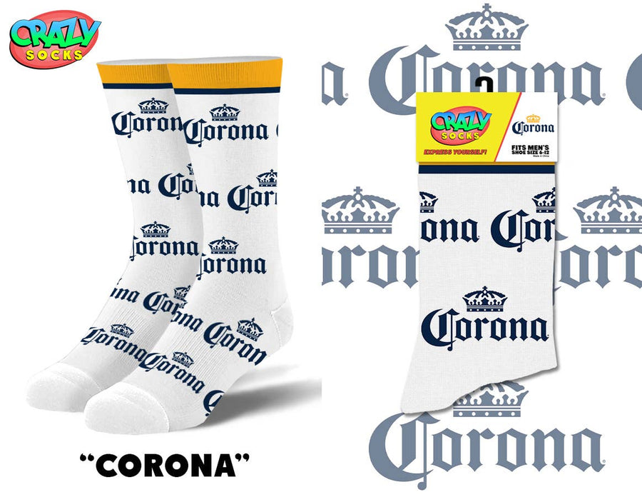Corona Gold - Mens Crew Folded - Premium Socks from Crazy Socks - Just $7! Shop now at Pat's Monograms