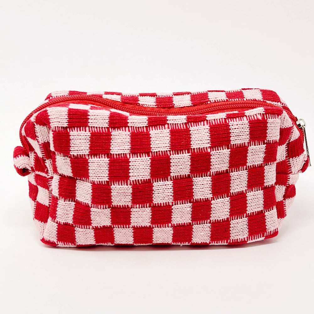 Check Yourself Cosmetic Bag: Red Pink - Premium  from Ellison+Young - Just $13.75! Shop now at Pat's Monograms