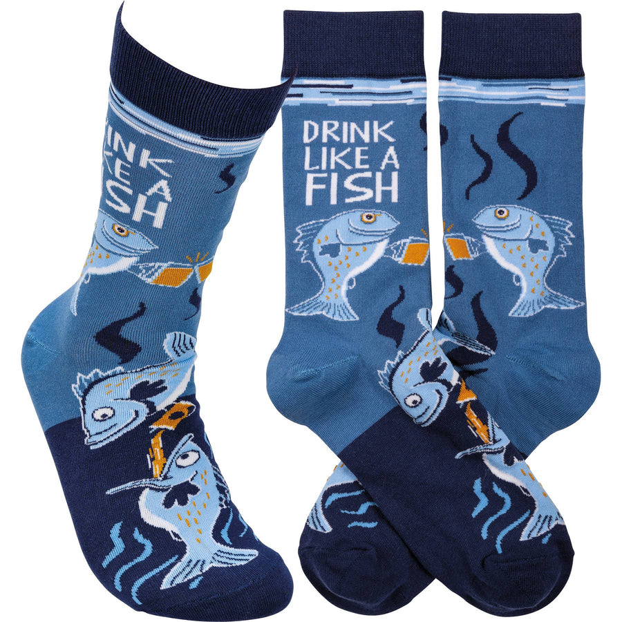 Drink Like A Fish Socks - Premium Socks from Primitives by Kathy - Just $10.95! Shop now at Pat's Monograms