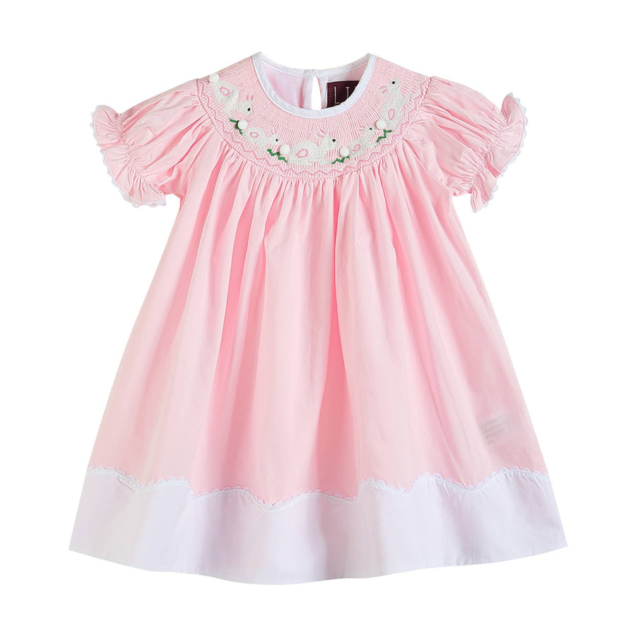 Light Pink Easter Bunny Smocked Bishop Dress - Premium Baby & Toddler Dresses from Lil Cactus - Just $38.95! Shop now at Pat's Monograms