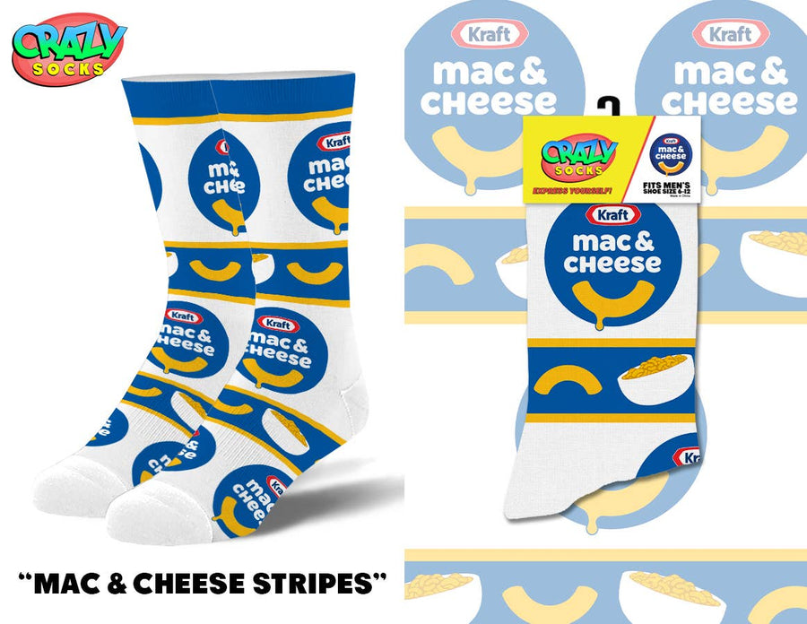 Mac & Cheese Stripes - Mens Crew Folded - Premium  from Crazy Socks - Just $7! Shop now at Pat's Monograms