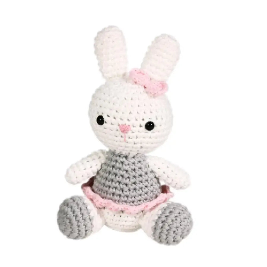 Ballerina Bunny Crochet Rattle: 4" Rattle - Premium Baby Toys & Activity Equipment from Petit Ami & Zubels - Just $14.95! Shop now at Pat's Monograms