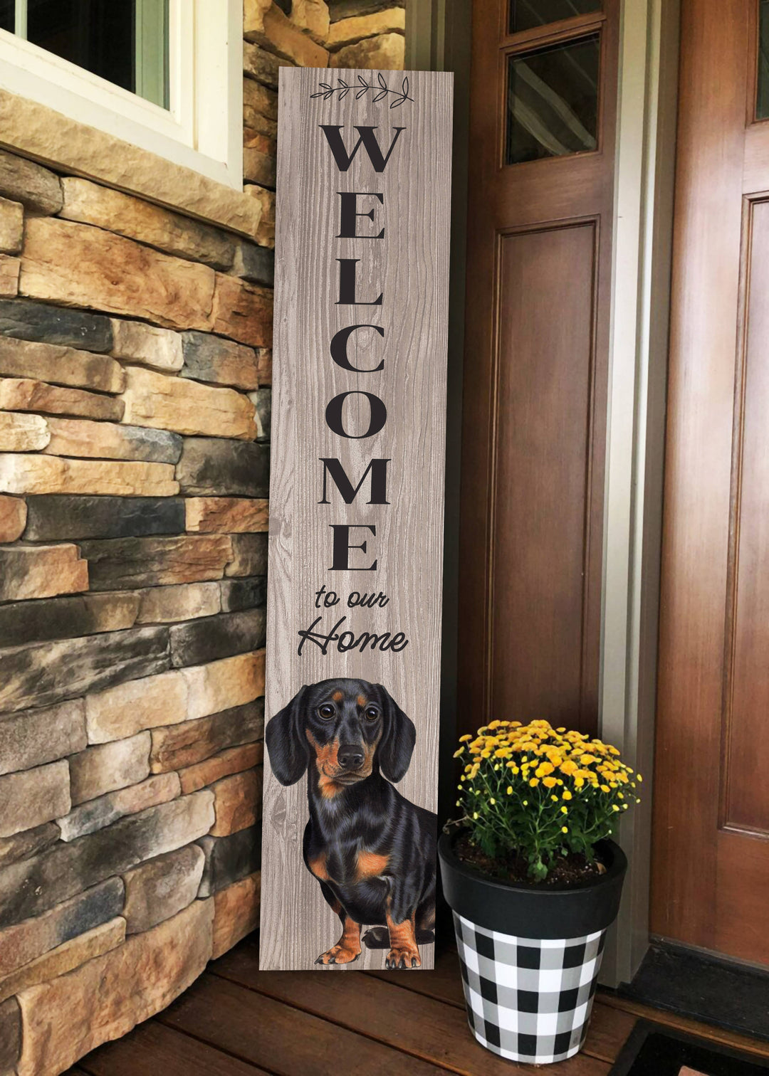 Dachshund, black Welcome sign - Premium  from E&S Pets - Just $39.99! Shop now at Pat's Monograms