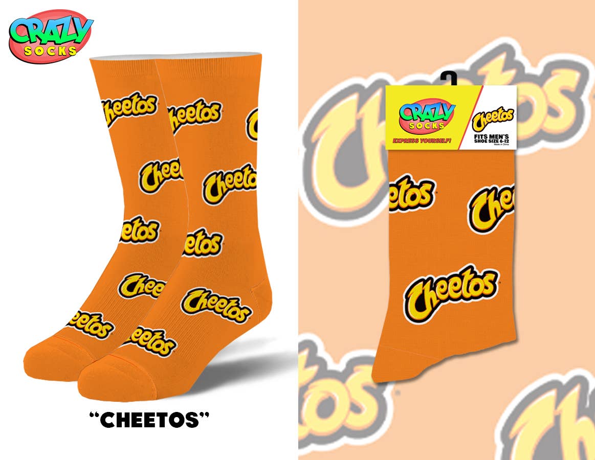 Cheetos - Mens Crew Folded - Crazy Socks - Premium Socks from Crazy Socks - Just $8! Shop now at Pat's Monograms