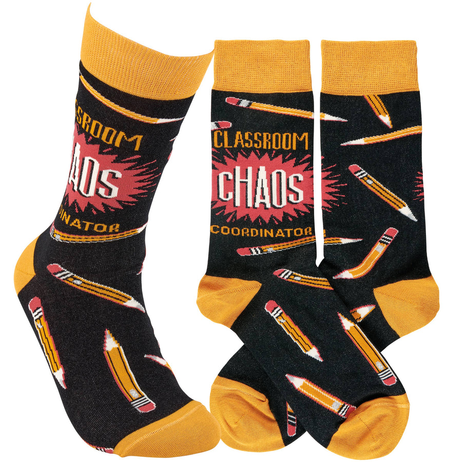Classroom Chaos Socks - Premium Socks from Primitives by Kathy - Just $10.95! Shop now at Pat's Monograms