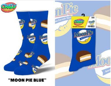 Moon Pie Royal Blue - Mens Crew Folded - Premium  from Crazy Socks - Just $8! Shop now at Pat's Monograms