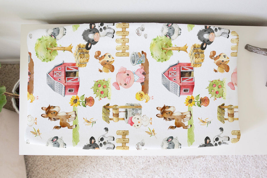 Changing Pad Cover - Farm Animals - Premium changing pad cover from Honey Lemonade - Just $24.99! Shop now at Pat's Monograms