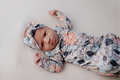 Flower Bloom Knotted Baby Gown and Knot Cap - Premium Just for baby from Three Little Tots - Just $24.95! Shop now at Pat's Monograms